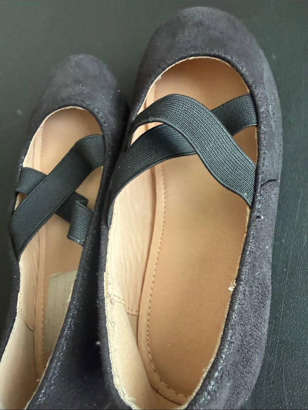 Girls Black Mary Jane Ballet Flats with Cross Strap
